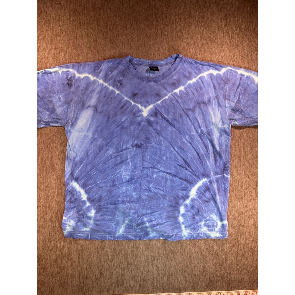 Rush Purple Tie Dye T-Shirt Mens 4X Short Sleeve Cotton Crewneck V Pattern